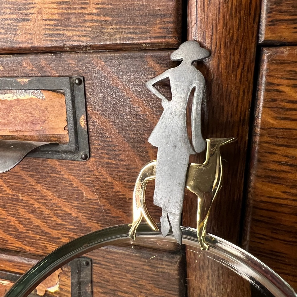 3/$30 Vintage Woman with Dog Brooch